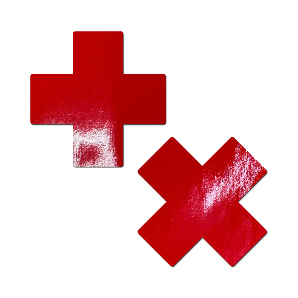Pastease Plus X Vinyl Red Cross Nipple Covers